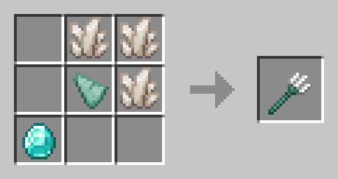 Trident Crafting Recipe with Nether Quartz